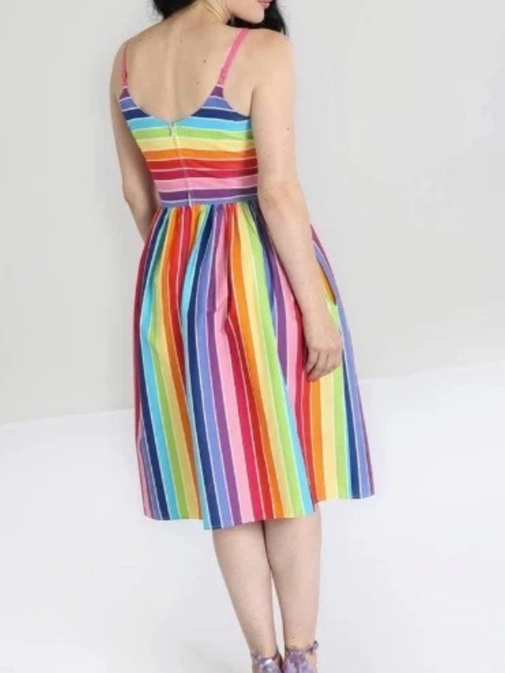 Hell Bunny Over The Rainbow Stripe 50's style Dress Wmns 4XL - Picture 7 of 12